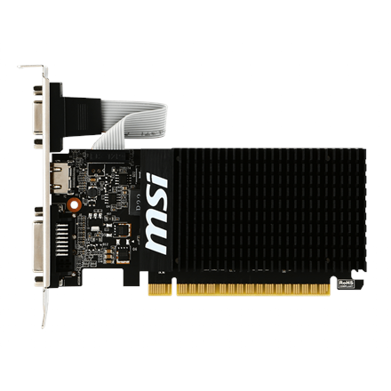 MSI | GT 710 2GD3H LP | NVIDIA | 2 GB | GeForce GT 710 | DDR3 | DVI-D ports quantity 1 | HDMI ports quantity 1 | PCI Express 2.0 x16 (uses x8) | Memory clock speed 1600 MHz | Processor frequency 954 MHz | VGA (D-Sub) ports quantity 1