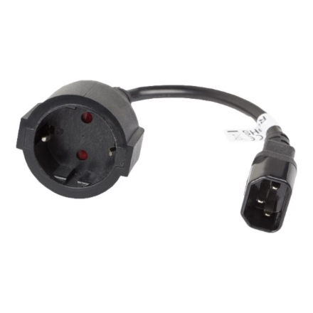 Lanberg | IEC 320 C14 to Schuko Adapter Cable for UPS | CA-C14E-10CC-0018-BK