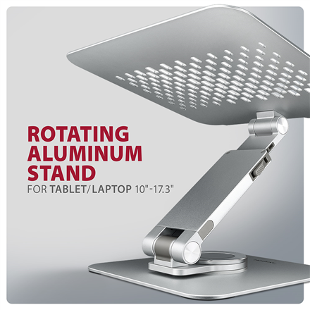 AXAGON Desk Mount | STND-LR stand with 360° rotation for laptops and tablets | Adjustable Height, Angle | 10-17.3 " | Aluminum