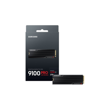 Samsung 9100 PRO | 2000 GB | SSD form factor M.2 2280 | Solid-state drive interface PCI Express 5.0 x4 (NVMe) | Read speed 14700 MB/s | Write speed 13400 MB/s