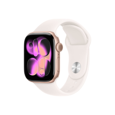 Apple Watch Series 11 GPS + Cellular 42mm Rose Gold Aluminium Case with Light Blush Sport Band - S/M | Apple