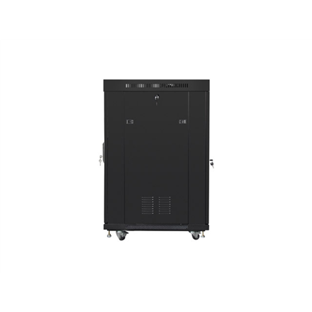 Lanberg | Rack cabinet 19" free-standing 22U/800x800 (flat pack) with glass door, LCD | FF01-8822-12BL | Black