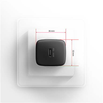 AXAGON Sil wallcharger 1x port USB-C, PD3.0/PPS/QC4+/SFC/AFC/Apple, 30W | ACU-PD30