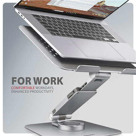 AXAGON Desk Mount | STND-LR stand with 360° rotation for laptops and tablets | Adjustable Height, Angle | 10-17.3 " | Aluminum