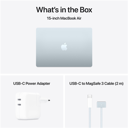 MacBook | Apple Air | Sky Blue | 15 " | 2880 x 1864 pixels | Apple M4 | 16 GB | Solid-state drive capacity 256 GB | Apple M4 chip 10-core CPU/10-core GPU | macOS | 802.11b | Keyboard language Russian | Keyboard backlit