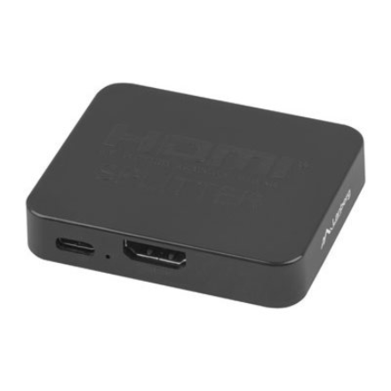 Lanberg Splitter video HDMI to 2X HDMI 4K, USB-C Port, Black | SPV-HDMI-1002