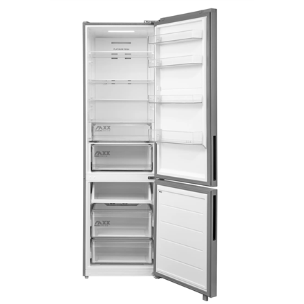 Midea Refrigerator | MDRB600MME46 | Energy efficiency class E | Free standing | Combi | Height 201 cm | No Frost system | Fridge net capacity 313 L | Freezer net capacity 130 L | Display | 35 dB | Stainless steel