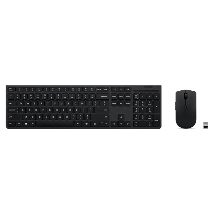 Lenovo Professional Wireless Rechargeable Combo Keyboard and Mouse | Keyboard and Mouse Set | Wireless | Mouse included | Bluetooth | US Euro | Rechargeable professional | Grey