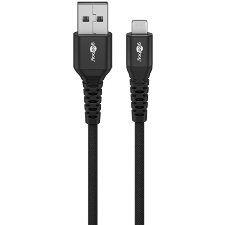 Goobay | Lightning USB-A Supersoft Textile Cable with Metal Plugs | 74504