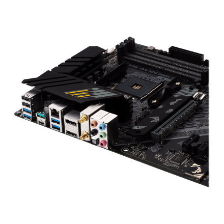 Asus | TUF GAMING B550-PLUS WIFI II | Processor family AMD | Processor socket AM4 | DDR4 DIMM | Memory slots 4 | Supported hard disk drive interfaces 	SATA, M.2 | Number of SATA connectors 6 | Chipset AMD B550 | 30.5cm x 24.4cm