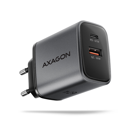 AXAGON Wall charger 67W, 2x port (USB-A + USB-C) PD3.0/PPS/QC4+/SFC 2.0/Apple | ACU-PQ67