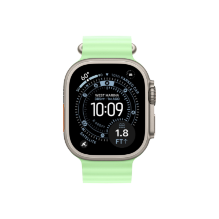 Apple 49mm Neon Green Ocean Band - Natural Titanium Finish | Apple