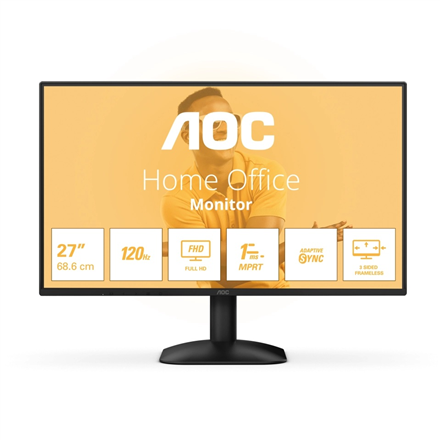 AOC | 27B31H | 27 " | IPS | FHD | 16:9 | 120 Hz | 1 ms | 1920 x 1080 pixels | 300 cd/m² | HDMI ports quantity 1 | Black