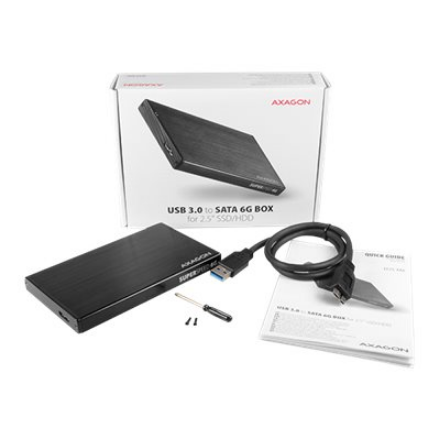 AXAGON | A compact aluminum USB 3.2 Gen 1 - SATA 6G external box designed for 2.5" SSD/HDD | EE25-XA6