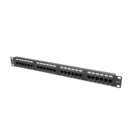 Lanberg | Patch Panel 24 port 1U 19" CAT.6 UTP | PPU6-1024-B | Black