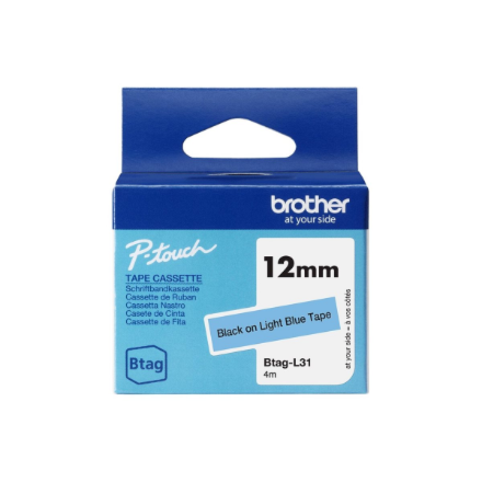 Brother BTAG-L31 | Black on Light Blue | Btag