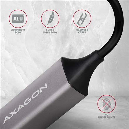 AXAGON ADE-TR Compact aluminum USB 3.2 Gen 1 Gigabit Ethernet 10/100/1000Mbit adapter with automatic installation