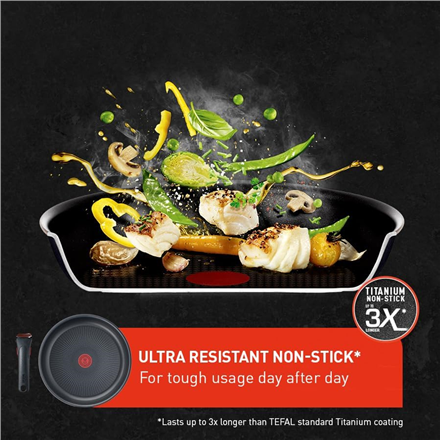 TEFAL Pots and pans set, 4 pcs | L7629453 Ingenio Daily Chef | Frying | Diameter 18/22/26 cm | Suitable for induction hob | Removable handle