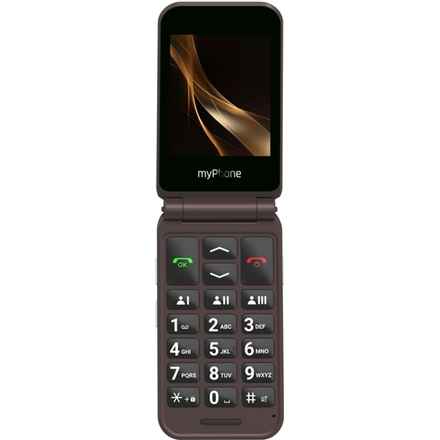 myPhone Harmony LTE Praline Collection | Brown | 2.8+1.44 " | IPS | 48 MB | 128 MB | Single SIM | MicroSD | 3G | Bluetooth | 5.1 | Main camera resolution 2 MP | 1300 mAh