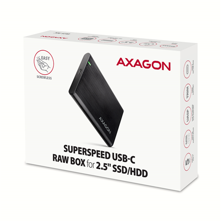 AXAGON Screwless aluminum USB 3.2 Gen 1 - SATA 6G external box for 2.5" SSD/HDD | EE25-A6C