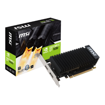 MSI | GeForce GT 1030 2GHD4 LP OC | NVIDIA | 2 GB | GeForce GT 1030 | DDR4 | HDMI ports quantity 1 | PCI Express 3.0 x16 (uses x4) | Memory clock speed 2100 MHz