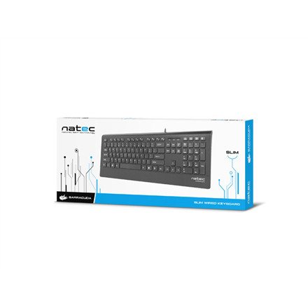 Natec Keyboard, Barracuda, US Layout, Slim | Natec | Keyboard | Barracuda | Standard | Wired | US | Black
