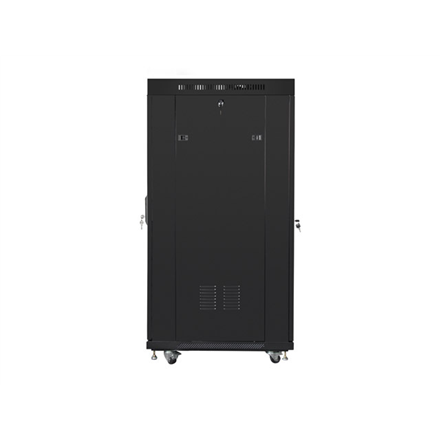 Lanberg | Rack cabinet 19" free-standing 27U/800x1000 (flat pack) with glass door, LCD | FF01-8027-12BL | Black