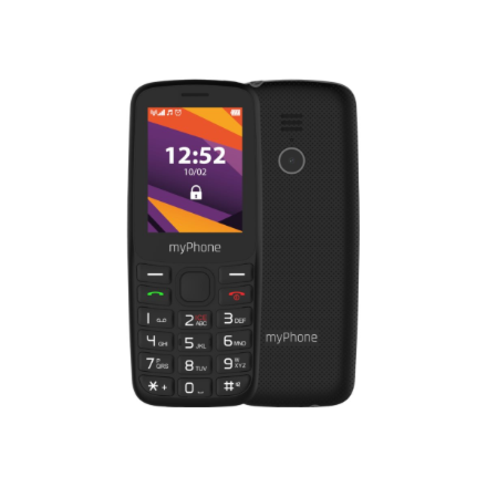 myPhone 6410 LTE | Black | 2.4 " | TFT | 64 MB | 128 MB | Dual SIM | Nano SIM | USB version Type-C | Built-in camera | Main camera resolution 0.3 MP | 1400 mAh