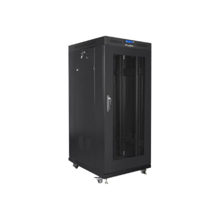 Lanberg | Rack cabinet 19" free-standing 22U/800x800 (flat pack) with glass door, LCD | FF01-8822-23BL | Black