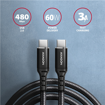 AXAGON | Data and charging cable, 1.5 m | BUCM-CM15AB | USB Type C to USB Type C
