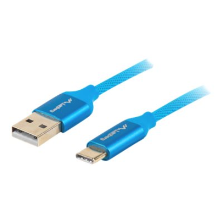 Lanberg | USB Type-C to USB Type-A 2.0 Cable Blue Premium QC 3.0, 1 m | CA-USBO-22CU-0010-BL | USB Type-C to USB Type-A
