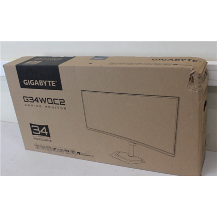 Gigabyte SALE OUT. | G34WQC2 EK | 34 " | VA | WQHD | 200 Hz | 1 ms | 3440 x 1440 pixels | 450 cd/m² | HDMI ports quantity 2 | Warranty 36 month(s) | DAMAGED PACKAGING
