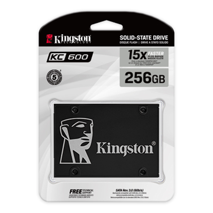 Kingston | KC600 | 256 GB | SSD form factor 2.5" | Solid-state drive interface SATA | Read speed 550 MB/s | Write speed 500 MB/s