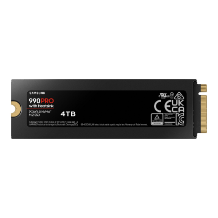 Samsung | 990 PRO with Heatsink | 4000 GB | SSD form factor M.2 2280 | Solid-state drive interface M.2 NVME | Read speed 7450 MB/s | Write speed 6900 MB/s