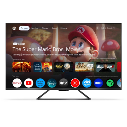 Sharp 50GR8265E 50" (126cm) 4K Ultra HD QLED Smart Google Frameless TV, 144Hz, Dolby Vision IQ, Dolby Atmos, Harman/Kardon | Sharp 50GR8265E | 50" | Smart TV | Google TV | 4K Ultra HD