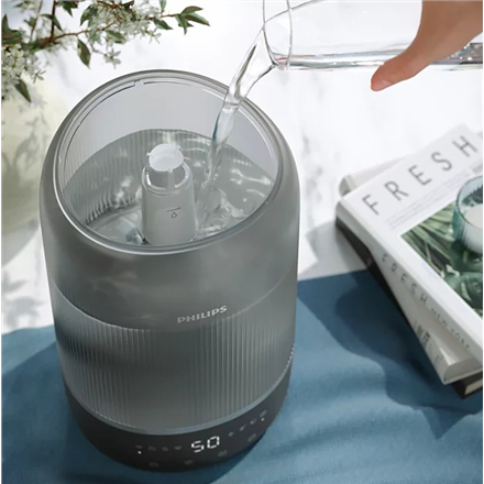 Philips | Humidifier | HU1510/03 Series 1000 | 19.6 W | Water tank capacity 3 L | Suitable for rooms up to 41 m² | Ultrasonic | Humidification capacity 275 ml/hr | Grey/Silver