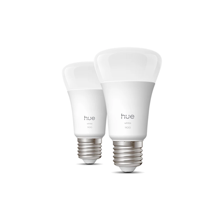 Philips Hue W 1100 A60 2P EU | E27 | 9.5 W | Soft white light | Bluetooth and Zigbee