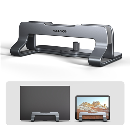 AXAGON STND-VG vertical stand for laptops and tablets | Adjustable width | 10-17.3 " | Grey