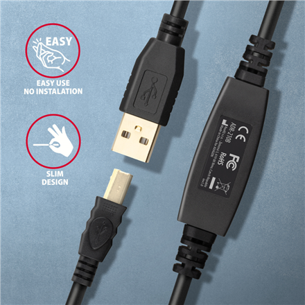 AXAGON | USB repeater cable, 10 m | ADR-210B | USB Type A - USB Type B