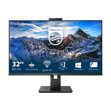 Philips | LCD monitor with USB-C Dock | 326P1H/00 | 31.5 " | IPS | QHD | 16:9 | 75 Hz | 4 ms | 2560 x 1440 pixels | 350 cd/m² | HDMI ports quantity 2 | Black