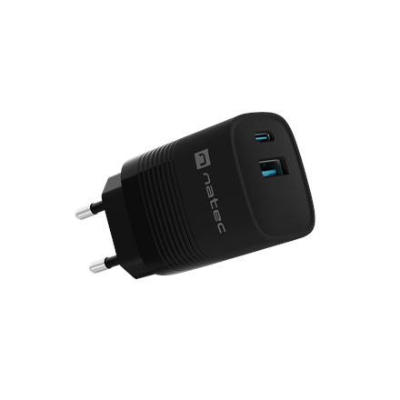 Natec Ribera USB Charger, 1x USB-A, 1x USB-C, 300 W | NUC-2141
