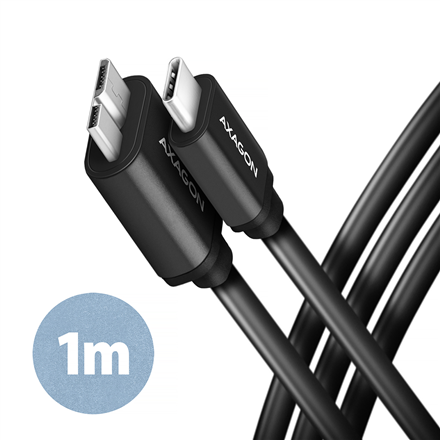 AXAGON | Data and power suply cable, 1 m | BUMM3-CM10AB | USB Type C to USB Type Micro-B