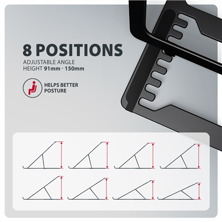 AXAGON STND-LAB stand for laptops and tablets | Adjustable Height, Angle | 10-17.3 " | Maximum weight (capacity) 20 kg | Black