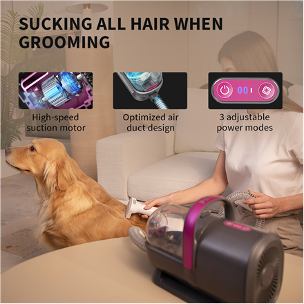 PETKIT | Air Clipper Pet Grooming Vacuum Kit 5in1 | LM4 | Grey/White