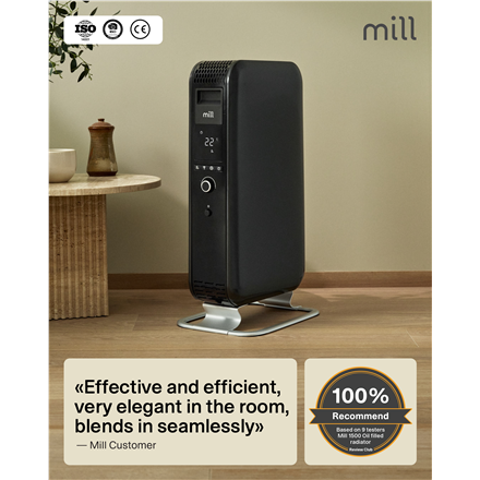 Mill | Heater | AB-H1000DN | Oil Filled Radiator | 1000 W | Number of power levels 3 | Suitable for rooms up to 12-16 m² | Black