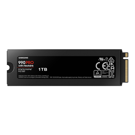Samsung | 990 PRO with Heatsink | 1000 GB | SSD form factor M.2 2280 | Solid-state drive interface M.2 NVMe | Read speed 7450 MB/s | Write speed 6900 MB/s