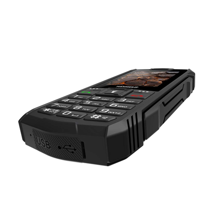 SALE OUT. Hammer ROCK LTE | Black | 2.4 " | IPS | 48 MB | 128 MB | Dual SIM | 3G | Main camera resolution 2 MP | 3000 mAh | USED, REFURBISHED, WITHOUT  ACCESSORIES