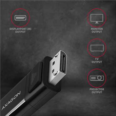 AXAGON Active cable | USB-C to DisplayPort | 1.8 m