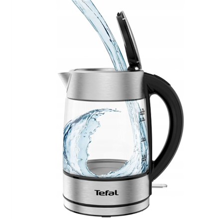 TEFAL | Kettle | KI772D | Electric | 2400 W | 1.7 L | Glass | 360° rotational base | Black/Stainless Steel