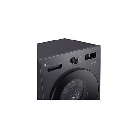 LG Washing machine | F4X1009NMB | Energy efficiency class A | Front loading | Washing capacity 9 kg | 1400 RPM | Depth 55 cm | Width 60 cm | Display | LED | Steam function | Direct drive | Wi-Fi | Graphite Black